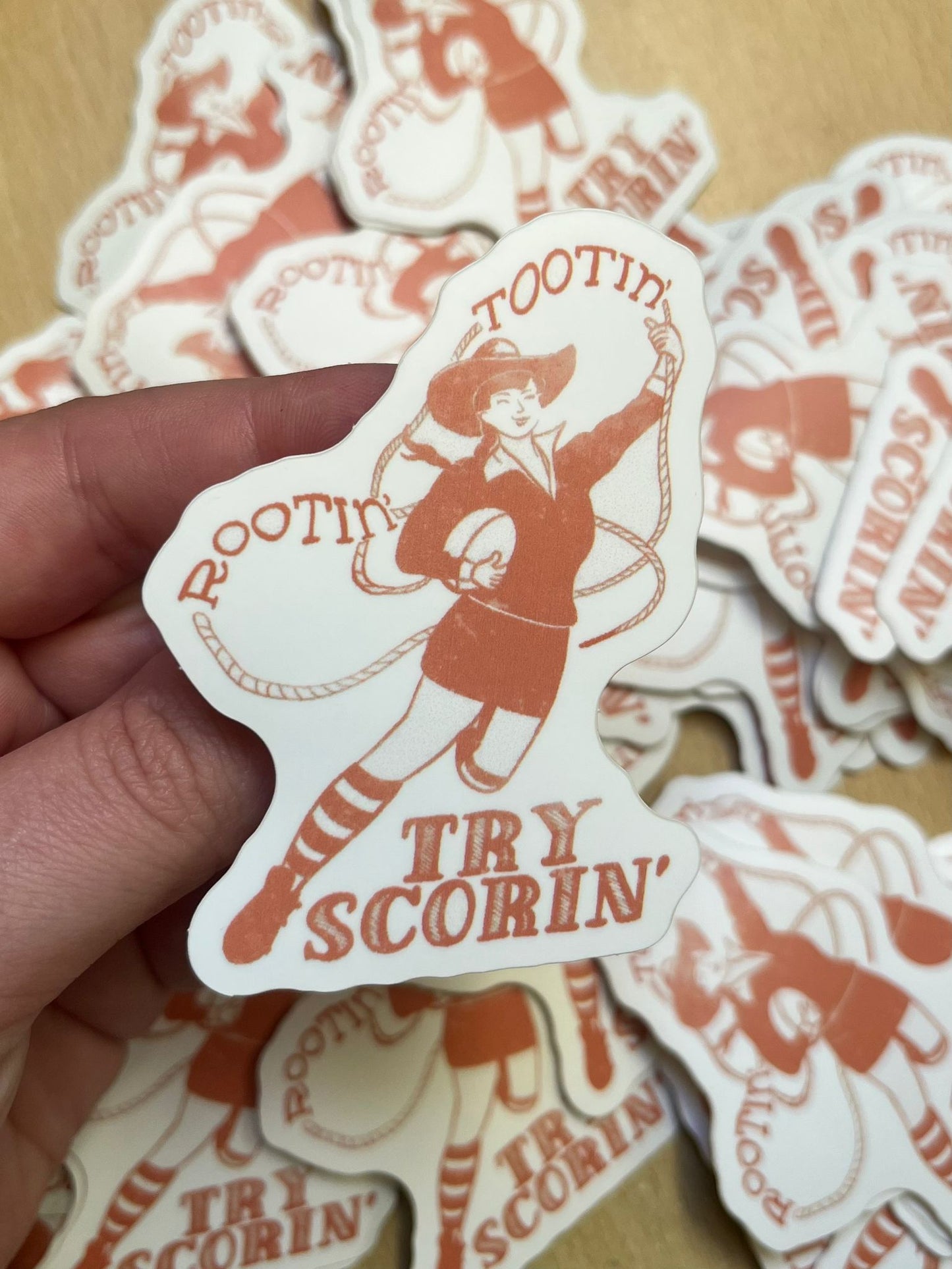 Rootin' Tootin' Try Scoring Sticker