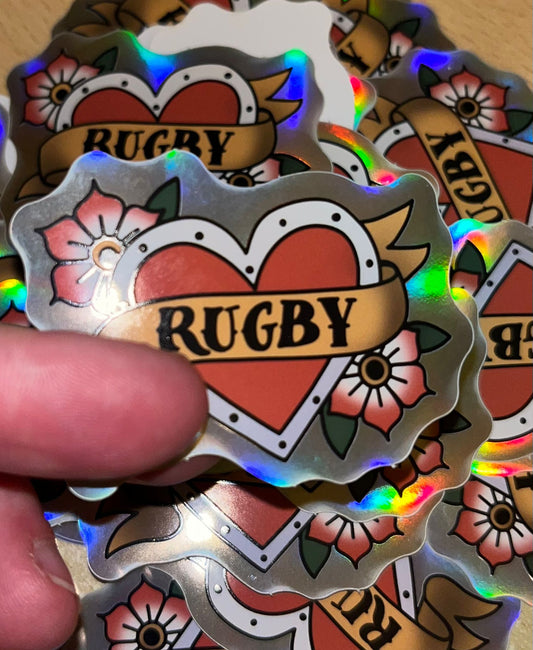 Rugby Heart Sticker